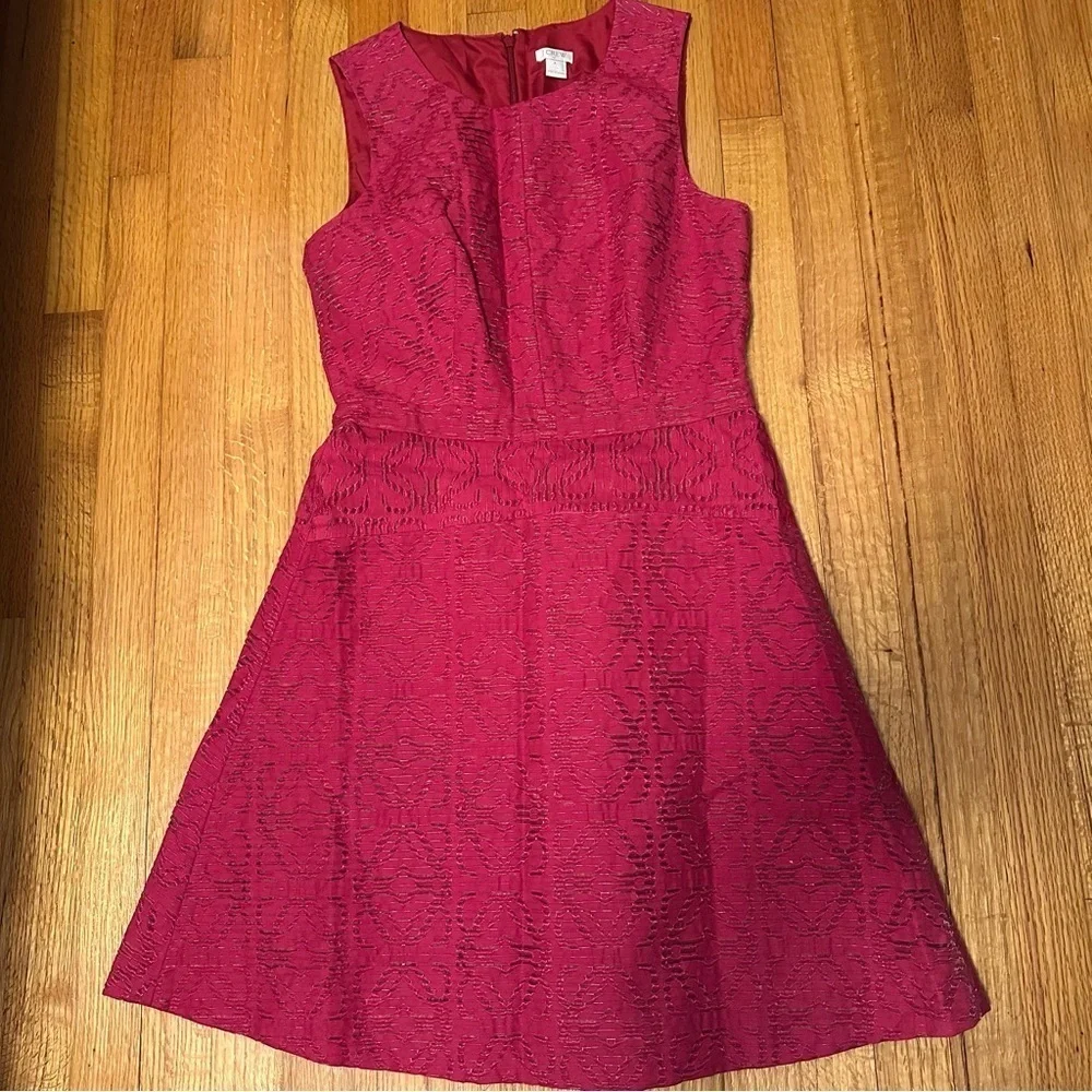 J.Crew Dress Women's 4 Red Burgundy Wine Knee Length Sleeveless  (d)4